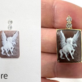 ユニコーンが描かれたカメオのおつくり